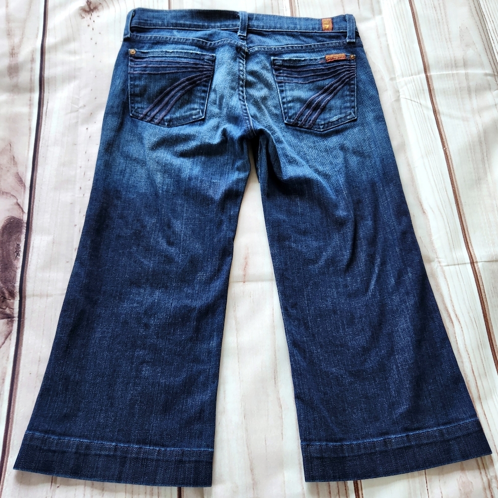 7 For All Mankind "Dojo" Crop Bermuda Wide Leg High Rise Shorts | Womens Size 26 - Picture 5 of 10
